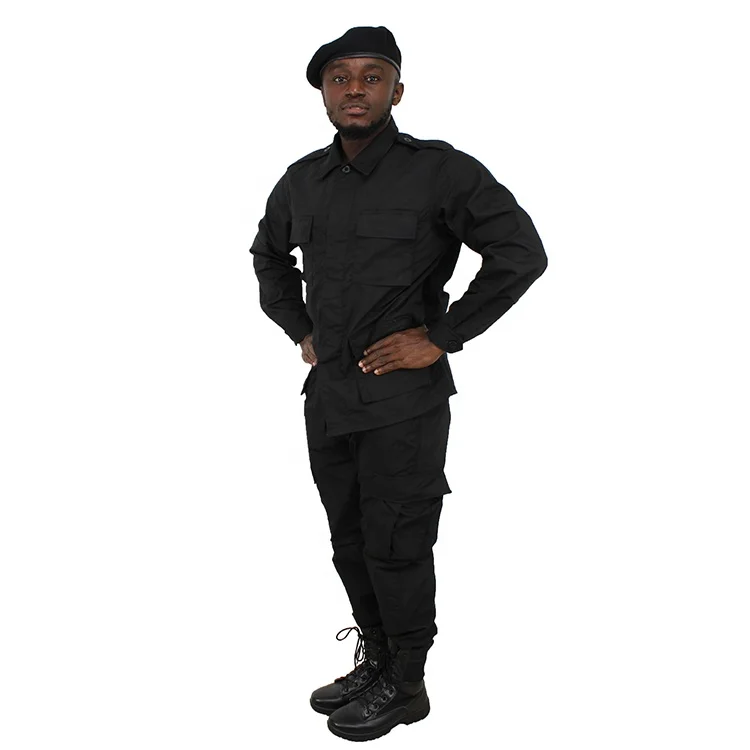 
Mens Black Poly/Cotton Military Army Fatigues Work Utility Uniform Cargo BDU Pants with Pin 