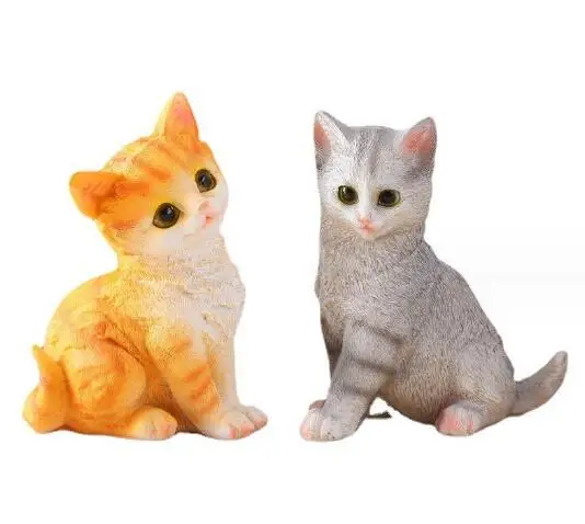 Cute orange cat animal decoration cat table top resin decoration
