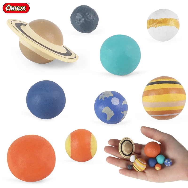 Oenux Wholesale Simulation 9PCS Miniature The Solar System Cosmic Planet Universe Model Figures School Project Kids Toy