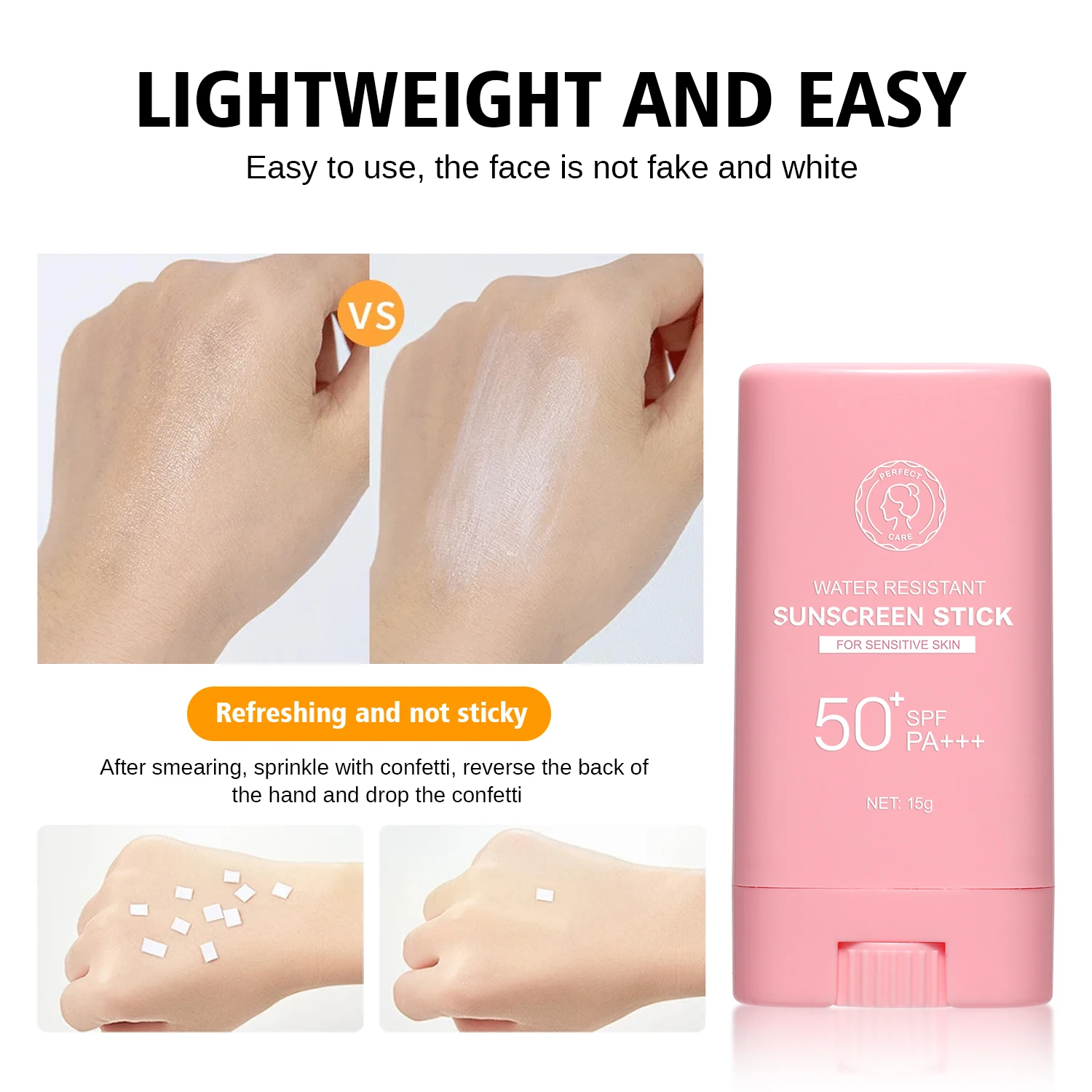 Private Label OEM Cream/Liquid Color with Zinc Oxide 15g Waterproof Facial Natural Reef Safe SPF 50 Sunscreen Stick