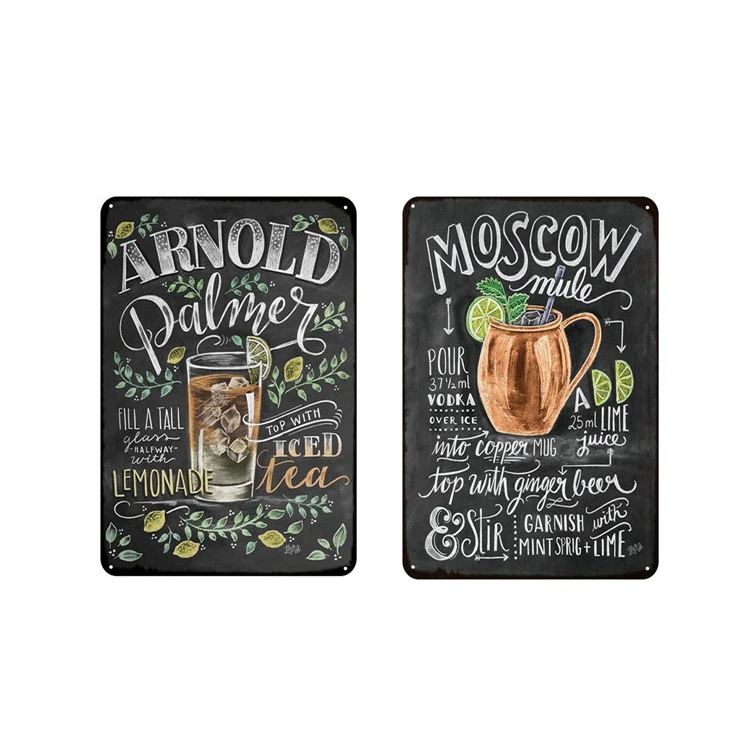 Custom Vintage Pub Home Decorative Wall Plaques Metal Tin Signs