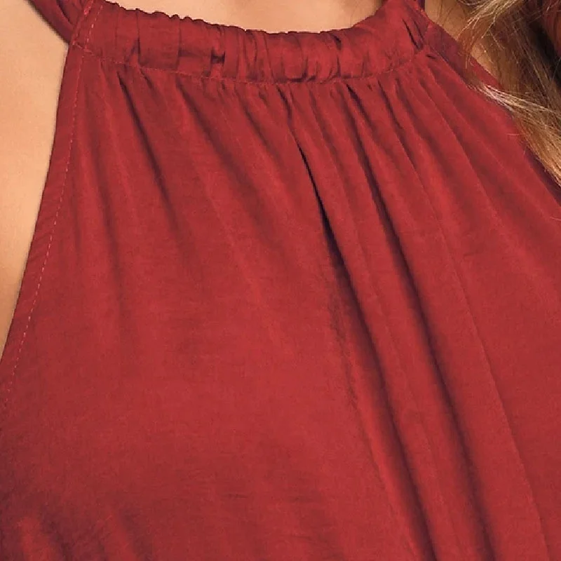 Elegant flirty burgundy casual halter convertible long summer beach cotton maxi bridesmaid dresses for beach wedding party