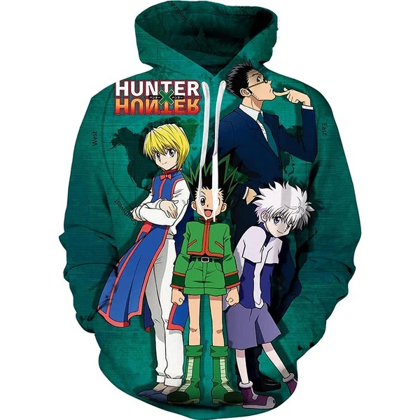 Custom Digital Printing Anime Hoodies Latest Design Hunter Comic Sweater Hoodie hunter x hunter hoodie