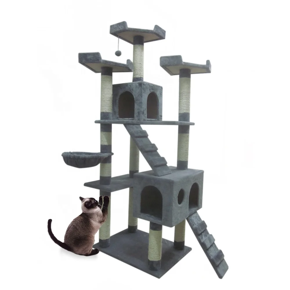 Multi Level Large Cat Tree Furniture Kitten Activity Toys Cat Tower with Scratching Post Condo &Platforms