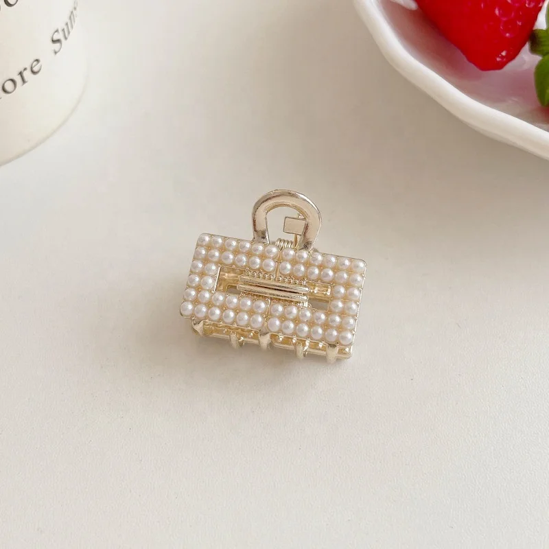 Wholesale Popular Rhinestone Pearl Hair Claw Wedding Fashion Crystal Hair Claws Geometric Alloy Hair Claw Clip