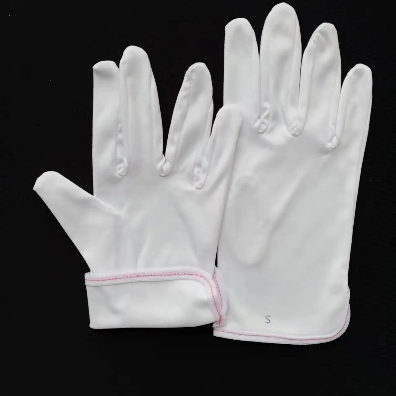 Soft White Cotton Gloves Waiter Funeral Etiquette Jewelry Polyester PVC dots button Ceremonies Parades Uniform Sweat absorb