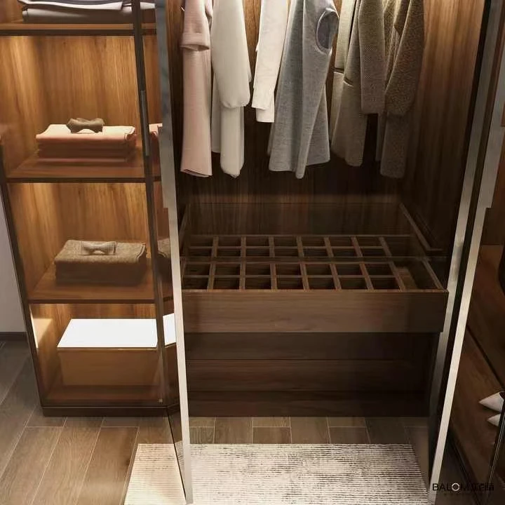 wholesale modern design luxury villa wardrobe storage customized wardrobe bedroom furniture Home walk-in closet glass wardrobe