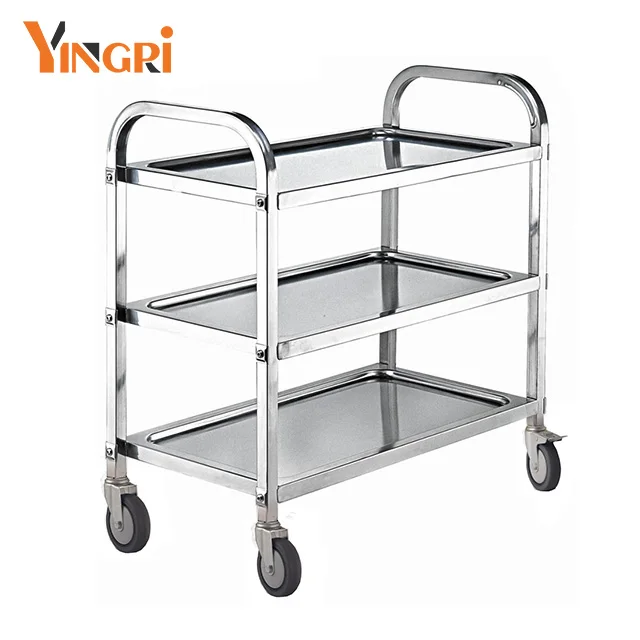 JMYINGRI Stainless Steel Commercial Kitchen Multi-Purpose Food Serving Trolleys Catering Service Carts