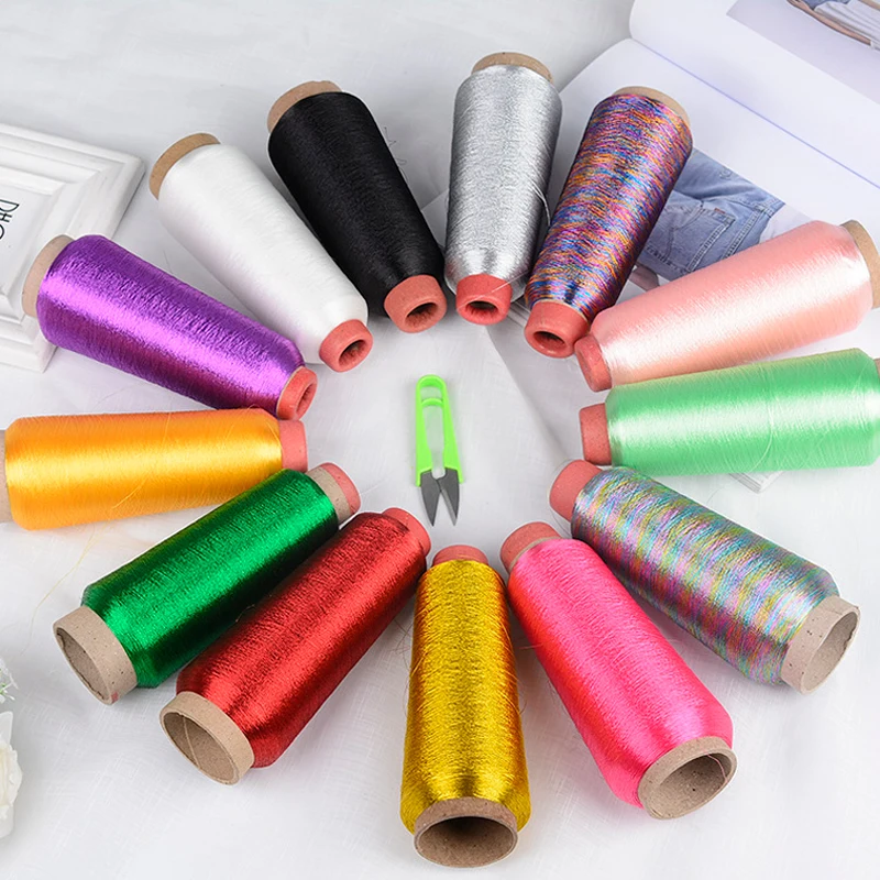 Colorful embroidery cross stitch Silver Thread Metallic Yarn Woven Line 3200M Bright Silk Gold Thread