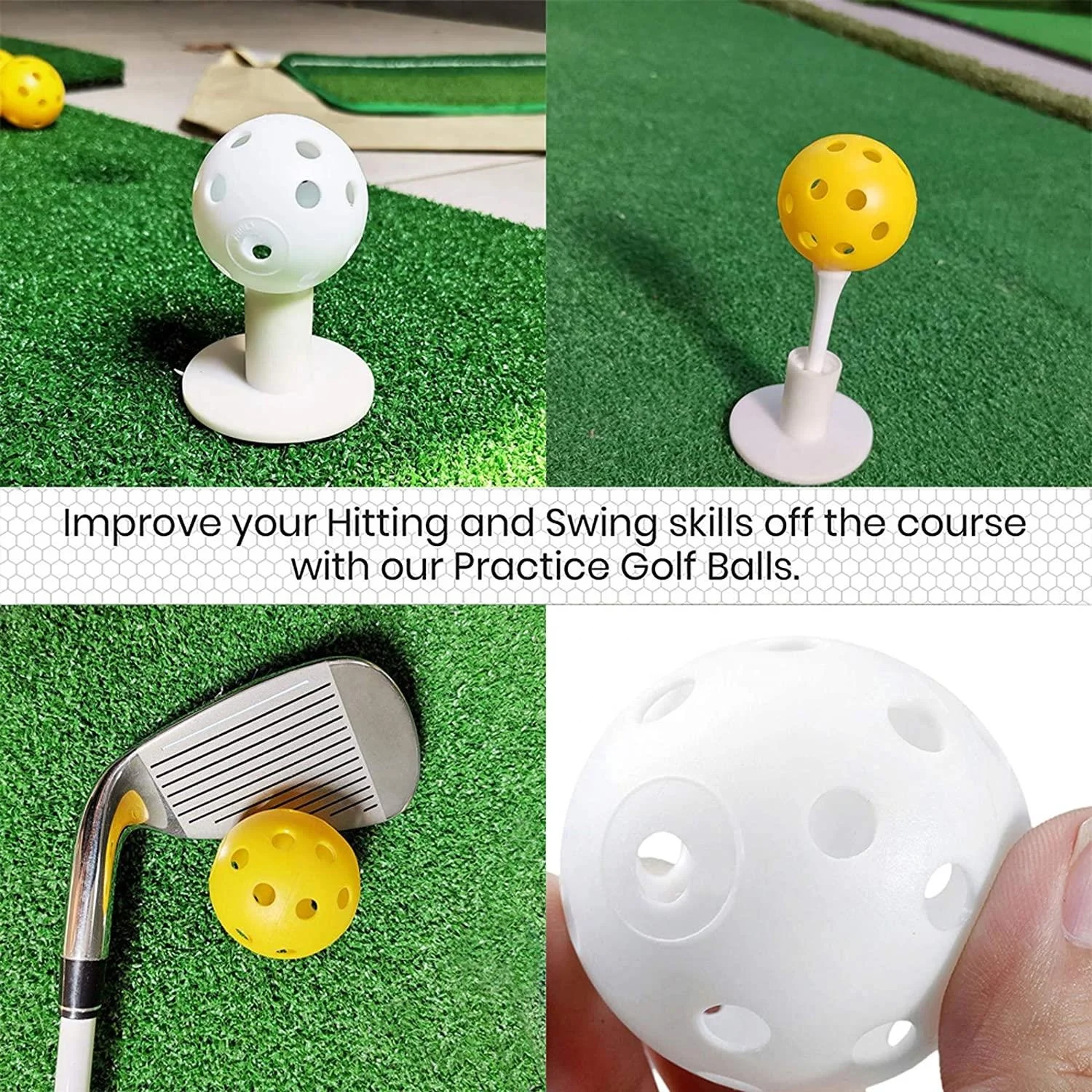 GAMEN multi color outdoor practice 26 holes air flow bulk training mini plastic hollow golf ball