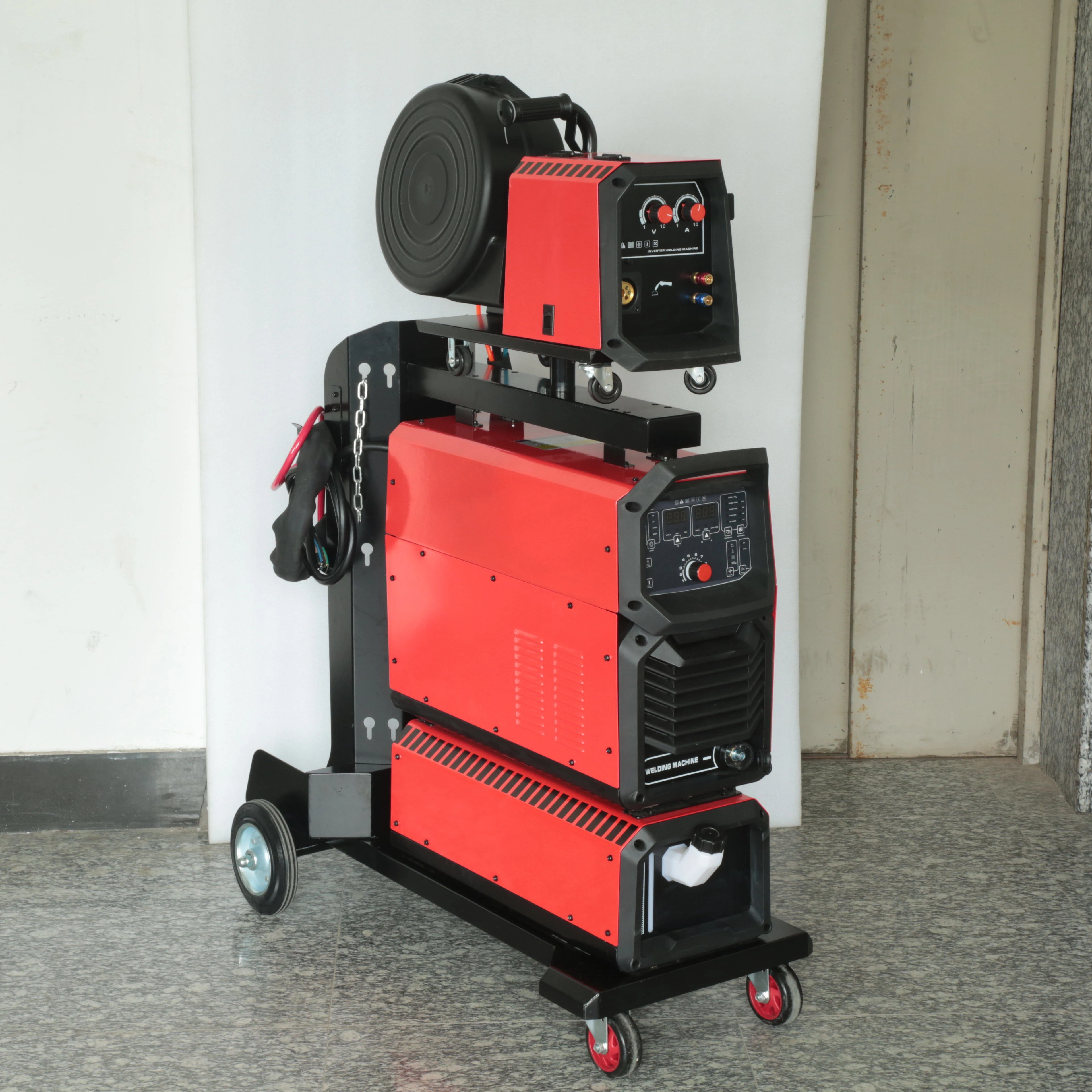 MIG 350P welding machine 3 phase 380V high speed pulse external wire feeder IGBT high duty cycle  15.8 KVA