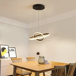 Five rings droplight 20+40+60+80+100CM round aluminium LED modern pendant lighting