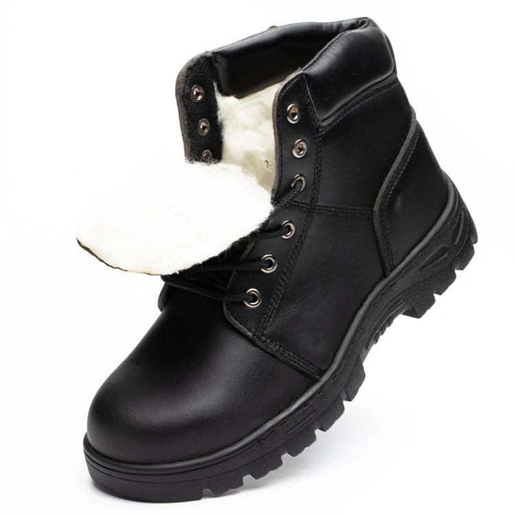 Winter cotton shoes High-cut Plus velvet waterproof safety shoes Steel toe Anti-smash and anti-puncture safety shoes