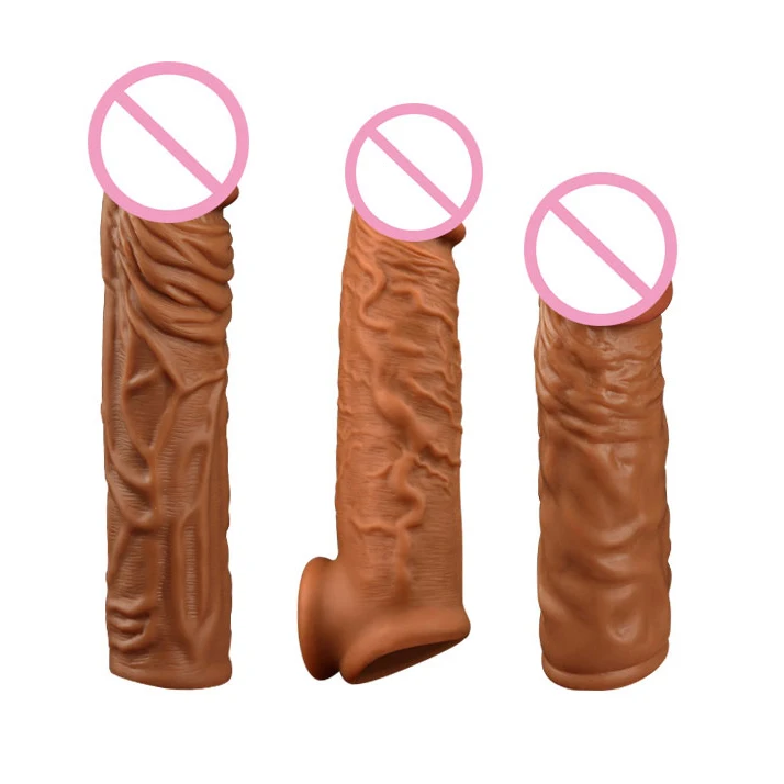 penis sleeve dildo Supplier Thick Sex Cock Delay Reusable Condom Private Label big penis sleeve delay ejaculation