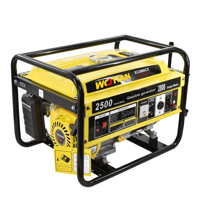 New arrival portable 2.5kw rated power 6.5hp ohv aircooled unleaded gasoline generator for camping