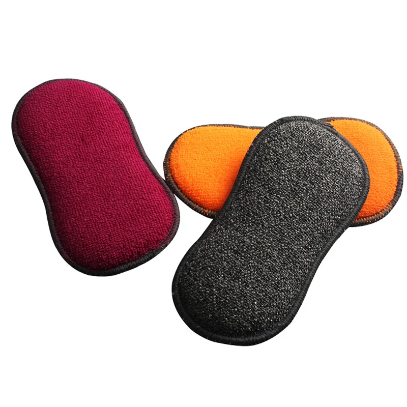 New Style Microfiber Sponge Household Kitchen Dish Wash Scrub Shine Cleaning Pads