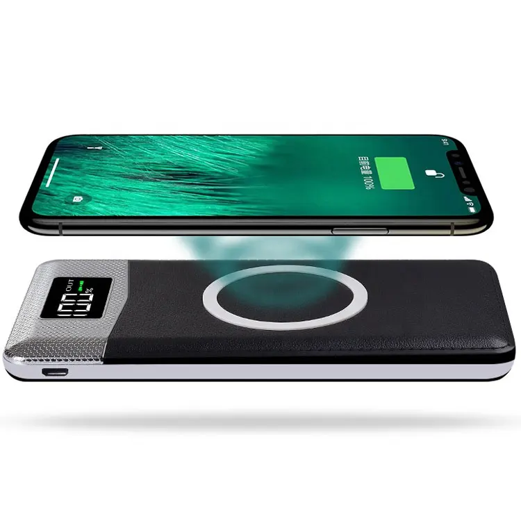 high quality for phone wireless power bank 10000mah led light battery charger power bank  portable charger power bank