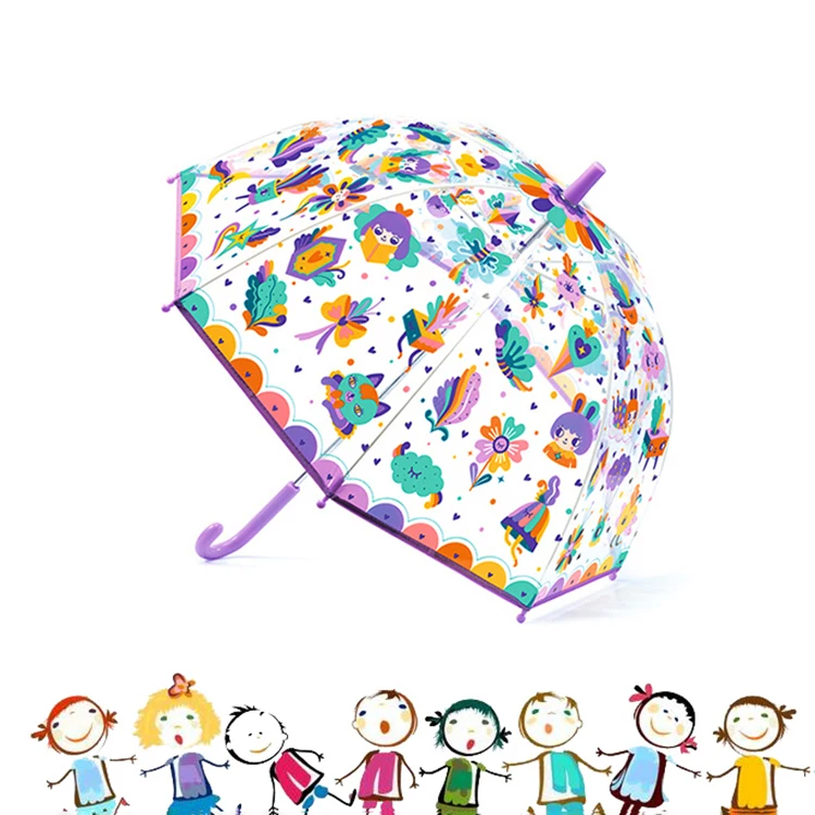 New product promotion can be customized fashion with printed elements of water colour change kids pvc umbrella