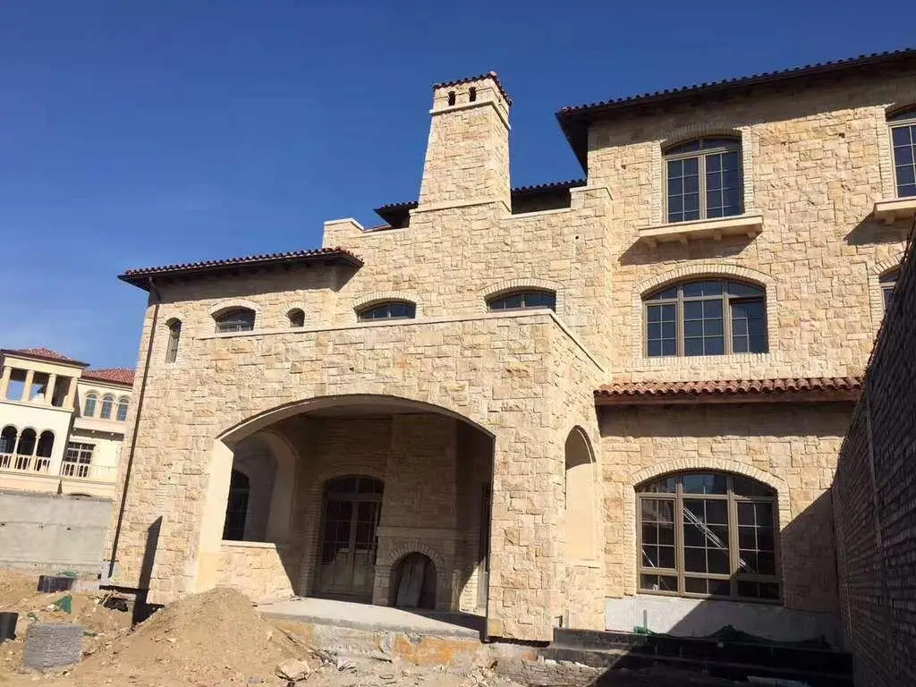 SHIHUI Outdoor Henan Beige Limestone Exterior Wall Tiles Decor Limestone For Villa Decoration And Floor Decorative Material