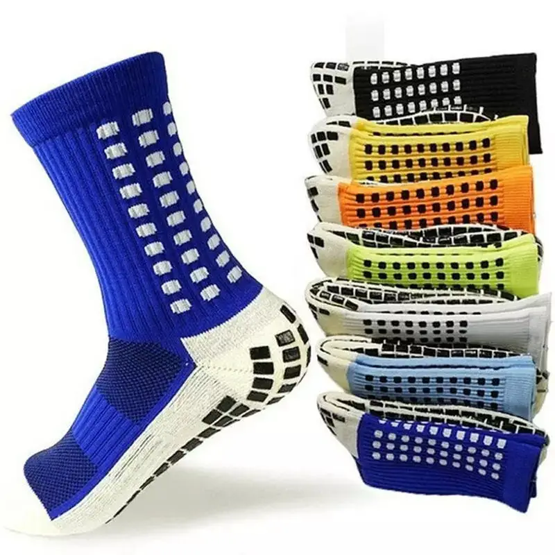 Custom Logo Thick Terry Bottom Protective Sport Men Sport Compression Athletic Anti-slip Grip Soccer Sports Grip Socks for Men
