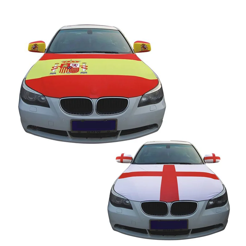 Mexico Flag Car Hood Cover 3.3X5FT 100% Polyester,Elastic Fabrics Can be Washed,Car Bonnet Banner