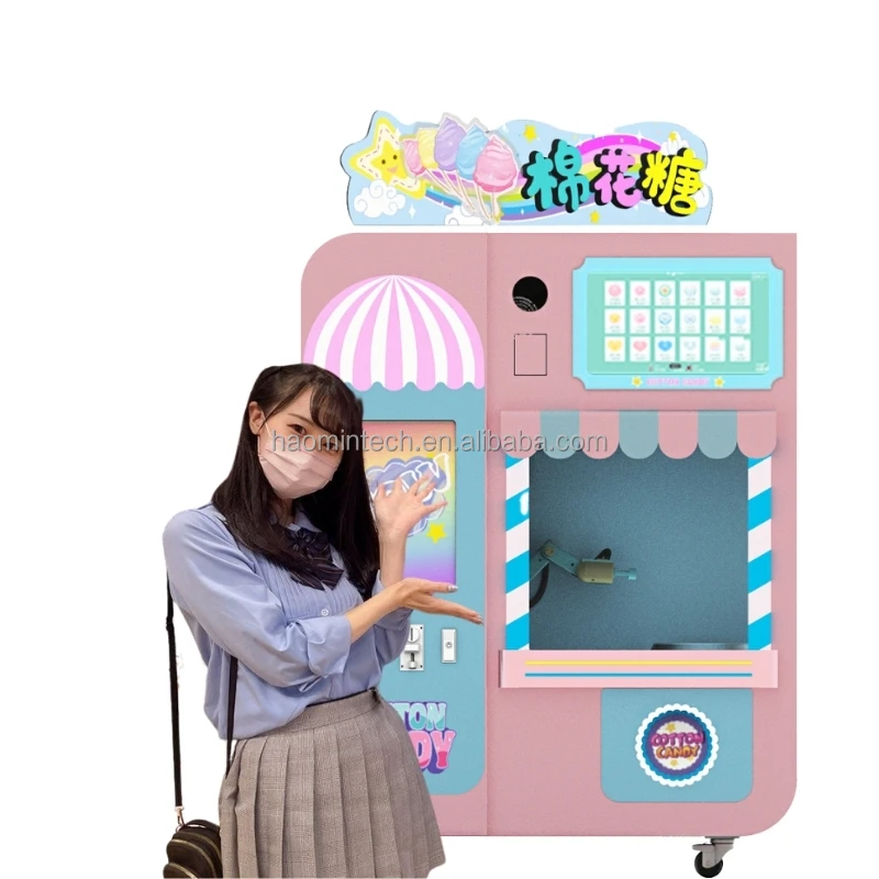Automatic Cotton Candy Machine for 60 Kinds of Flower Pattern More Payment Cotton Candy Vending Machine for Business