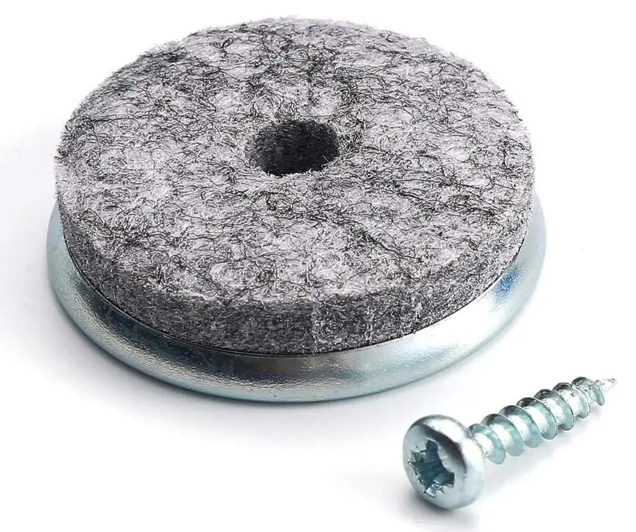 Round on Felt Furniture Pads with Nail Screw for Glides Wooden Furniture Legs