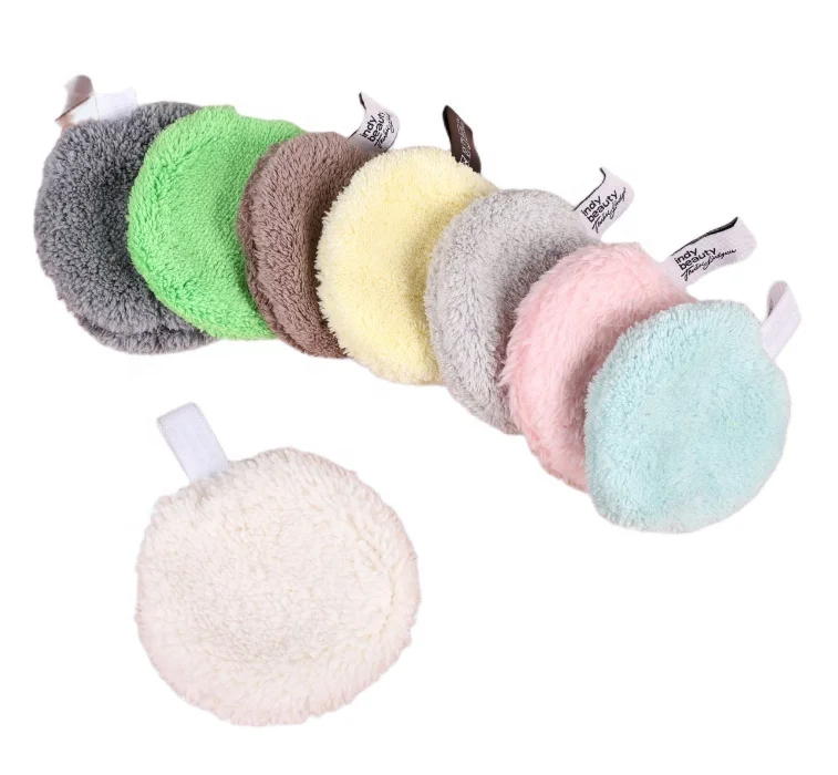 
Private Label Reusable Microfiber Face Cleansing cloth Washable Makeup Removal Pads 