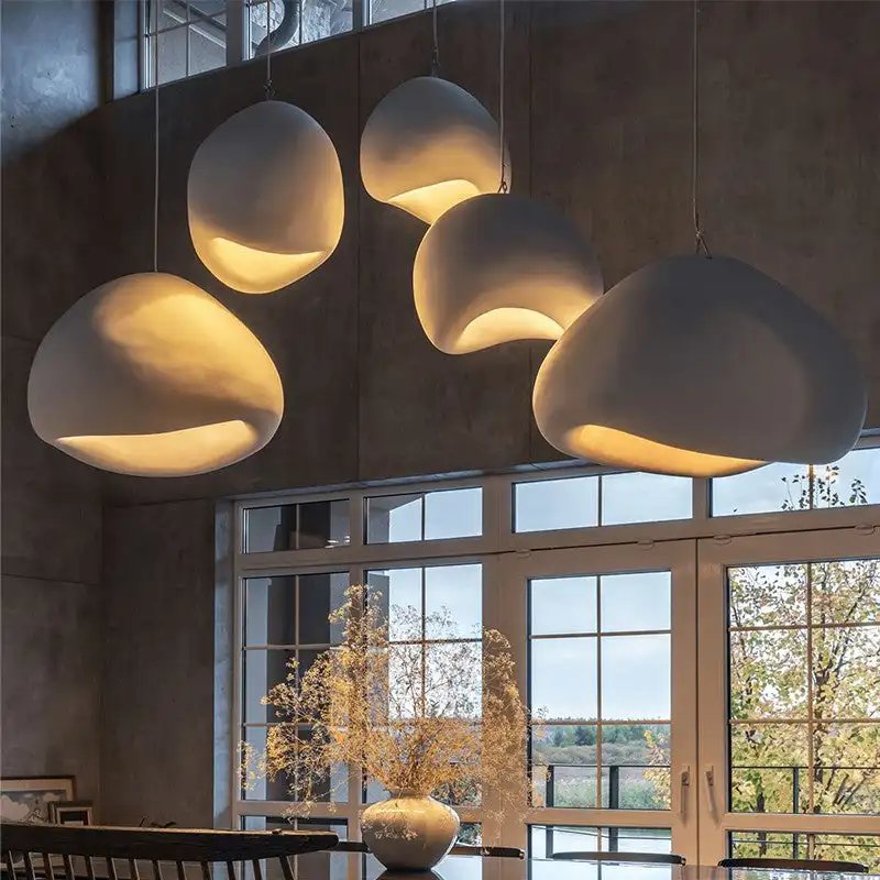Oriental Tone Art Mushroom Cloud Pendant Light for Living Room Bedroom Dinning Room