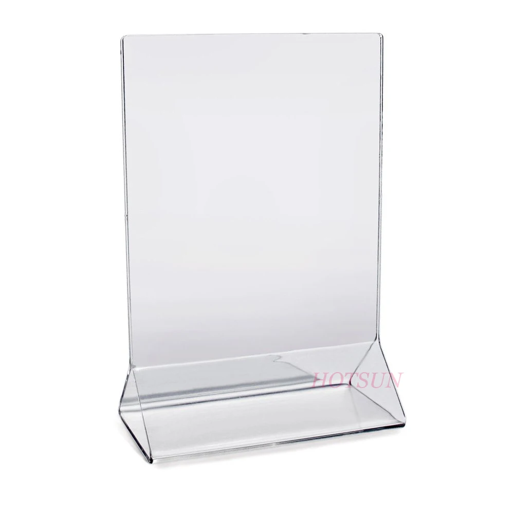 Wholesale 6 Pack T Shape PMMA Table Card Stand Clear Acrylic Sign Holder 5x7