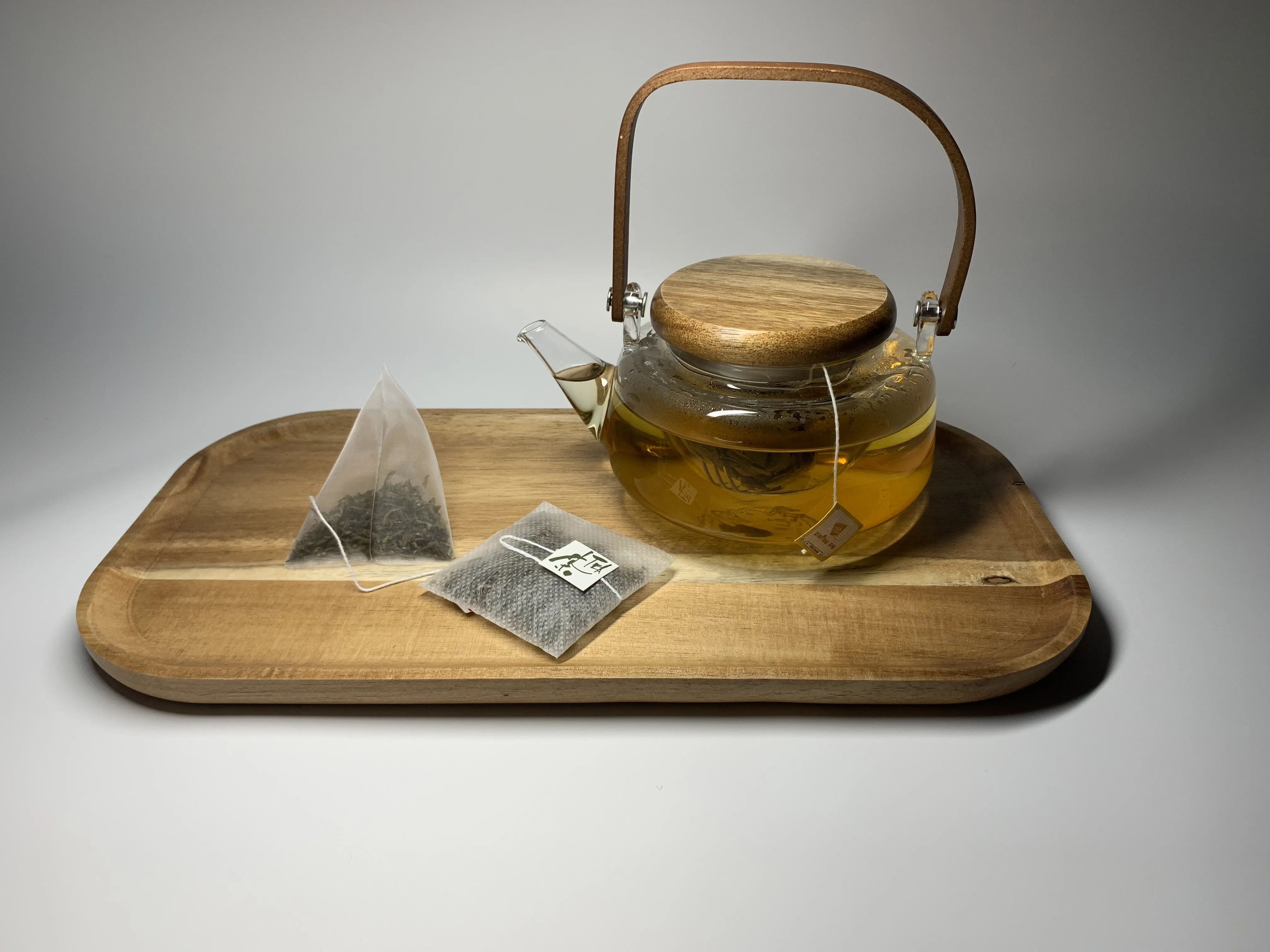 Custom biodegradable Nylon PA corn fiber packaging roll disposable empty pyramid herbal  filter bag