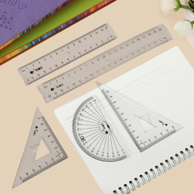
Soft ruler set student cartoon drawing drawing tool ruler angle ruler protractor set 