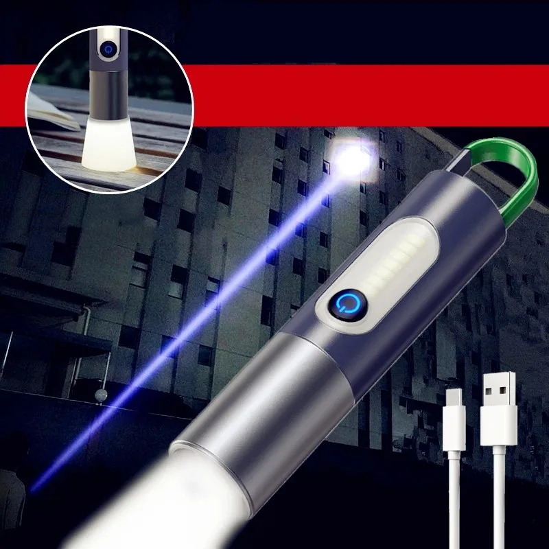 Многофункциональный светодиодный фонарик рабочий свет USB перезаряжаемый Кемпинг Рыбалка XHP50 фонарь Водонепроницаемый зум факел брелок лампа