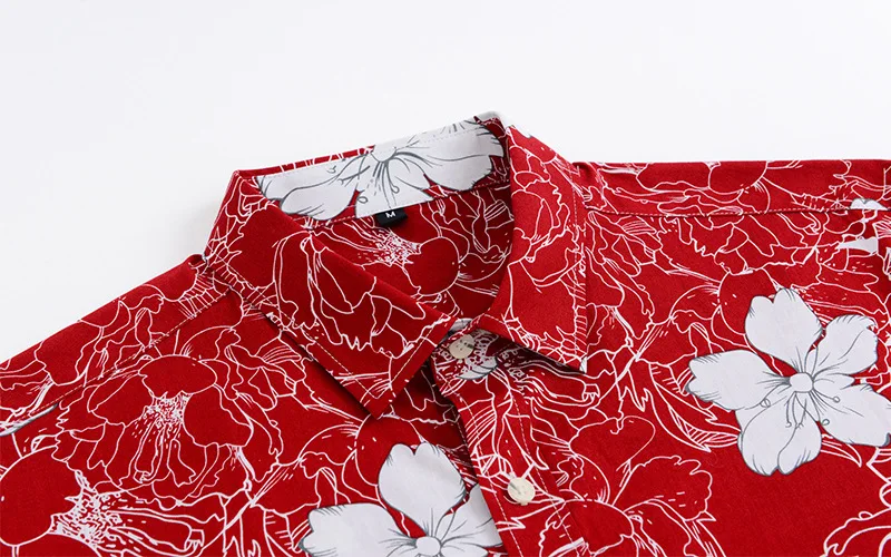 Vintage turn-down collar hawaiian beach compression all over print shirts for men