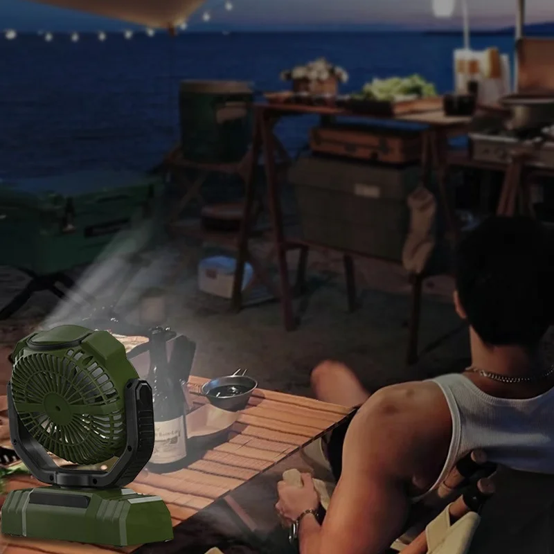 Portable 270degree Rechargeable portable Fan Camping camping Light With Fans