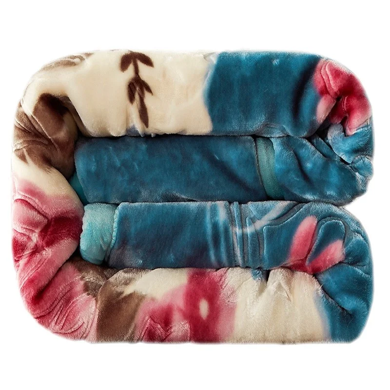 High Quality 100% Polyester Mink Raschel Fleece Blanket Flower Printed Cloud Touch Blanket For Winter