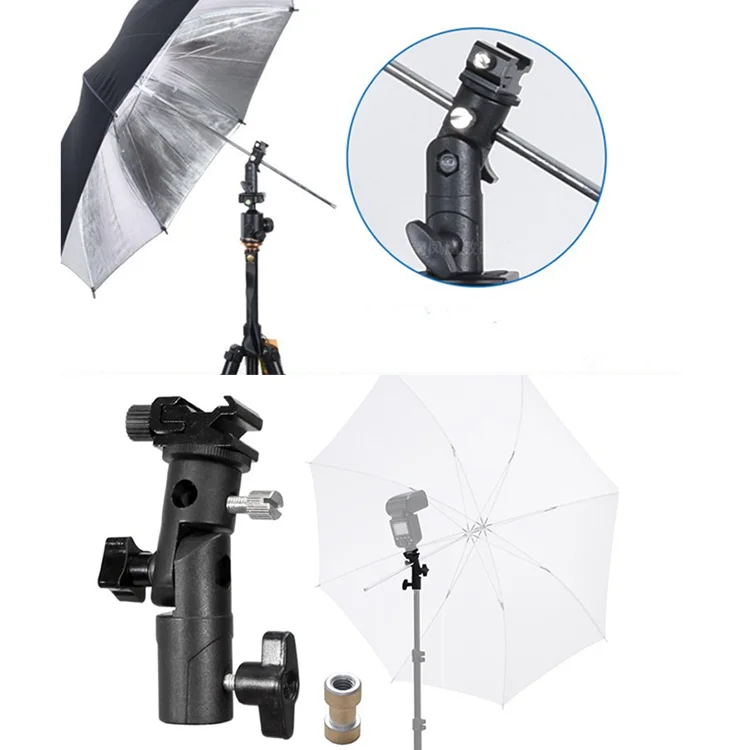 Flash Hot Shoe Umbrella Holder Mount Adapter Studio Light Type E Stand Bracket for Photo Studio Accessories