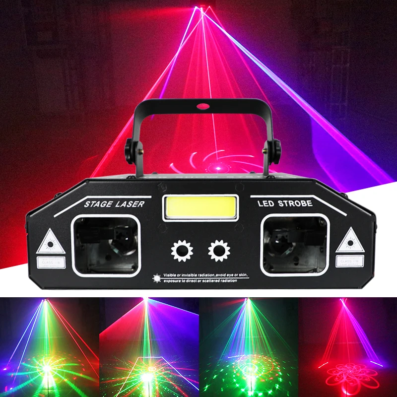 Holiday Light show Laser Strobe Lights dj Voice Control projector Show KTV Bar Stage effect party lights