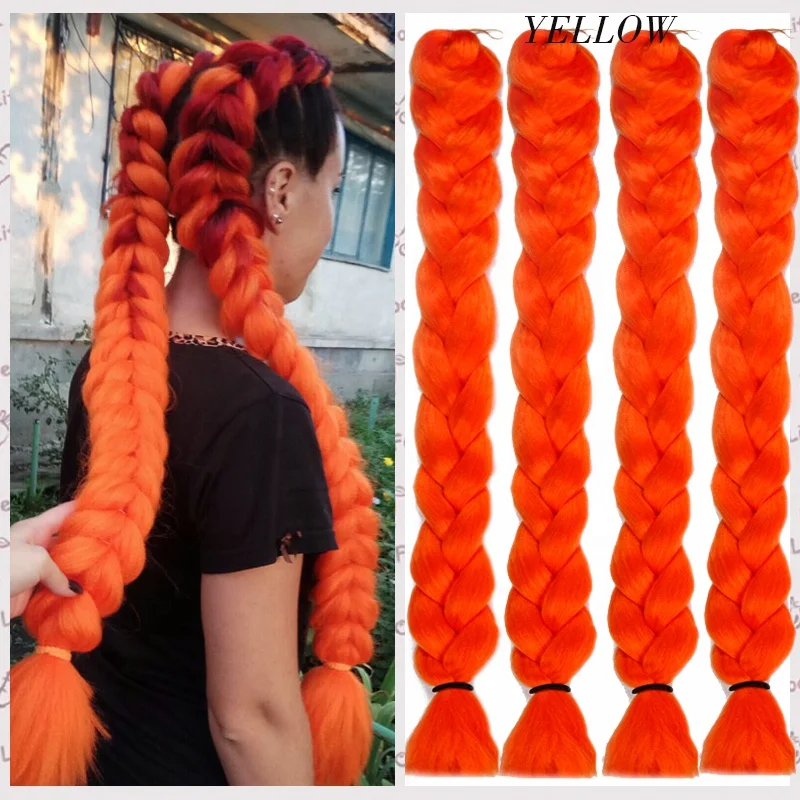 One Tone Synthetic Jumbo hair braid Wholesale pression braiding hair pre stretch