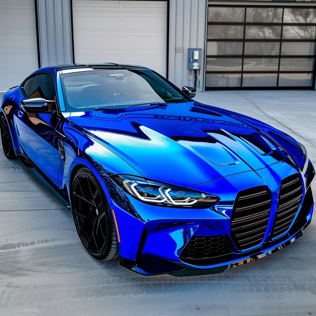 Air Bubble Free Premium Chrome gloss Metallic Satin Blue Car Color Decor Wrap Vinyl Roll Film Vehicle Auto Car Stickers for Cars