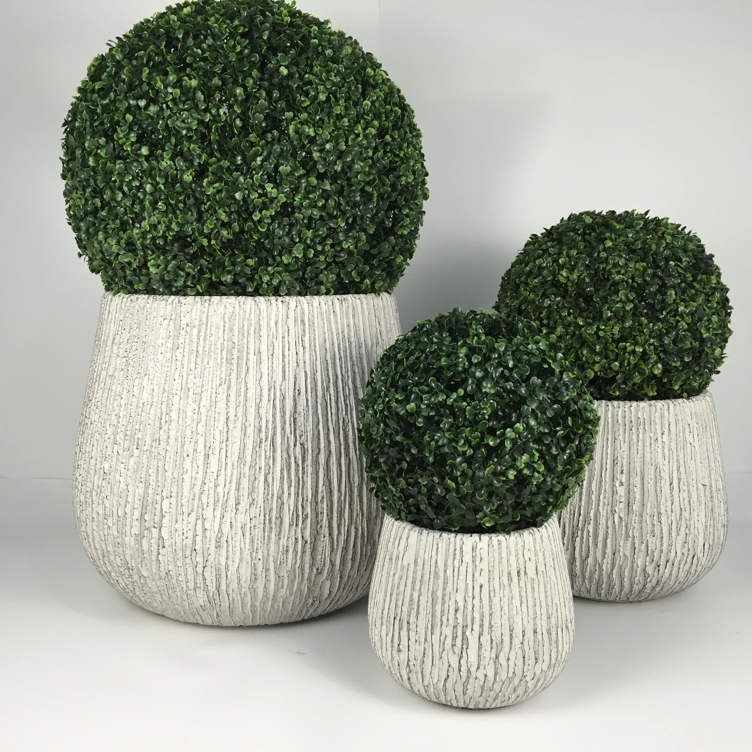 short fiber glass pottery textured flower planters for home and garden
