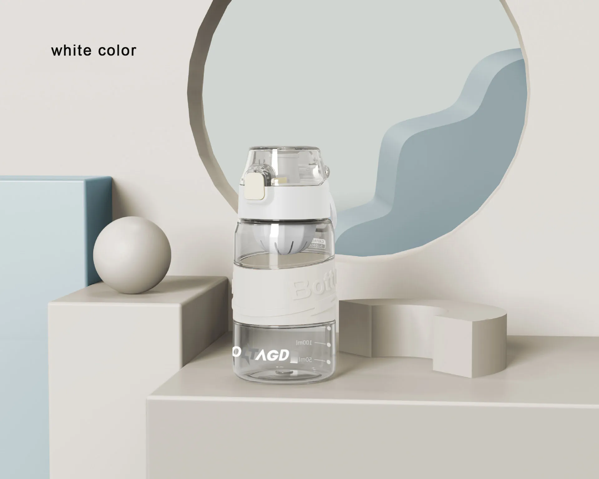 500ml 720ml 900ml PC plastic student drink water bottle with bounce cover and tea strainer large gym sport bottle