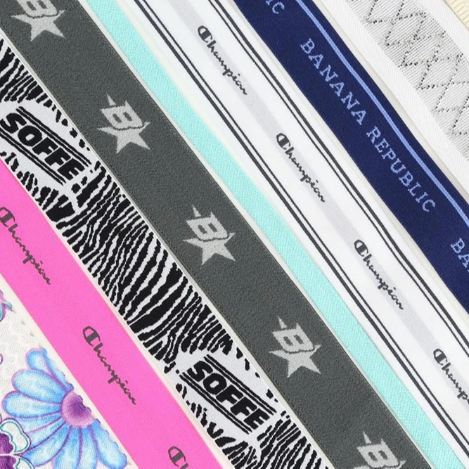 
Модная жаккардовая эластичная лента с принтом на заказ для нижнего белья, эластичная лента с принтом 