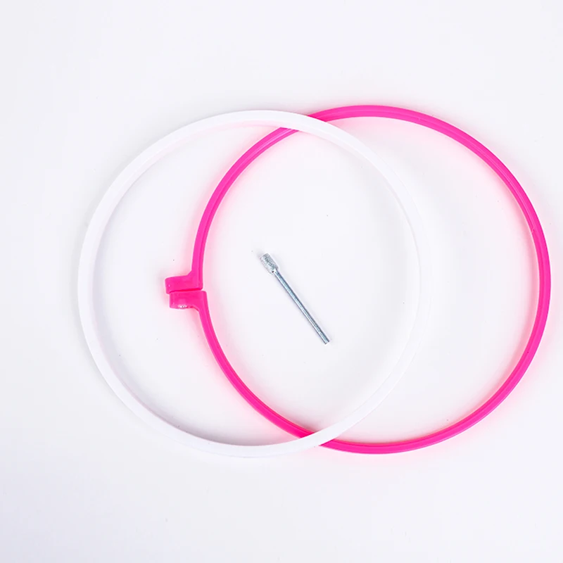 Colorful cross stitch embroidery hoop Abs plastic  wood embroidered stretch