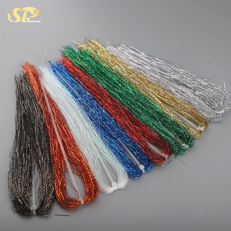 SUPERIORFISHING Wholesale 30 colors Fishing Tying Material Crystal Flash Tinsel Fly Fishing Tying Dressing Materials Lure Hair