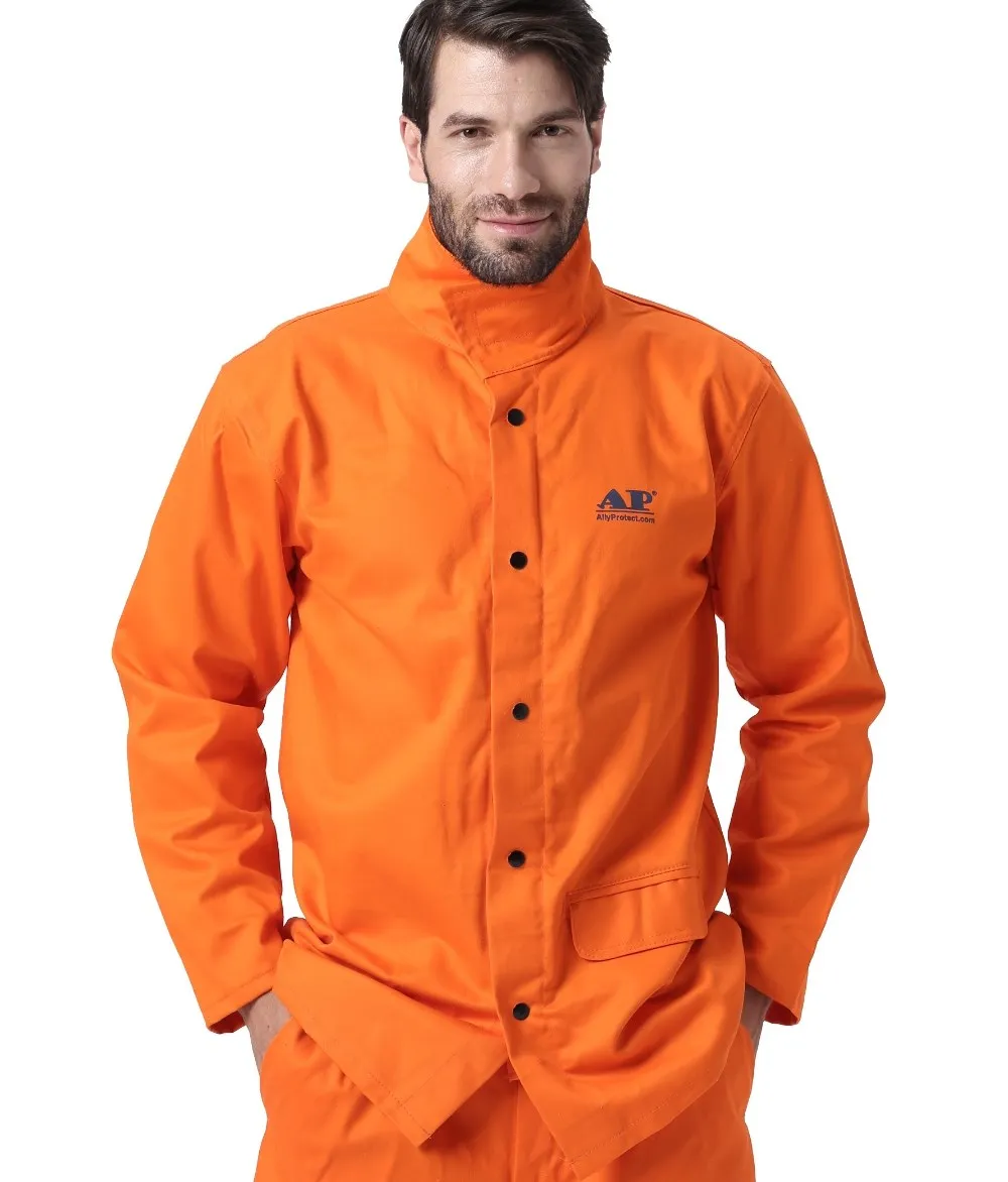AP Premium Flame Resistant fr Cotton Anti Fire Custom Logo Workwear Welding Jacket and Work Pants / Breathable