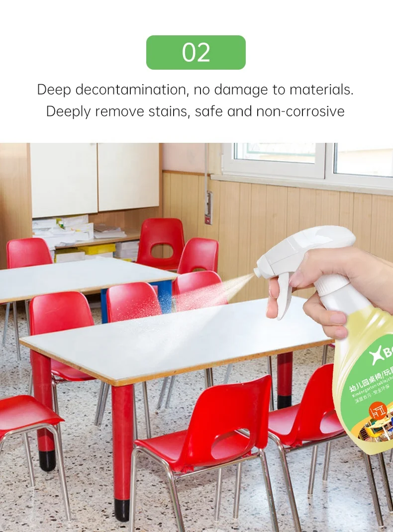500ml Spray Cleaning chemicals for School desks kindergarten chairs toys effectively remove graffiti dirt grease lemon fragrance