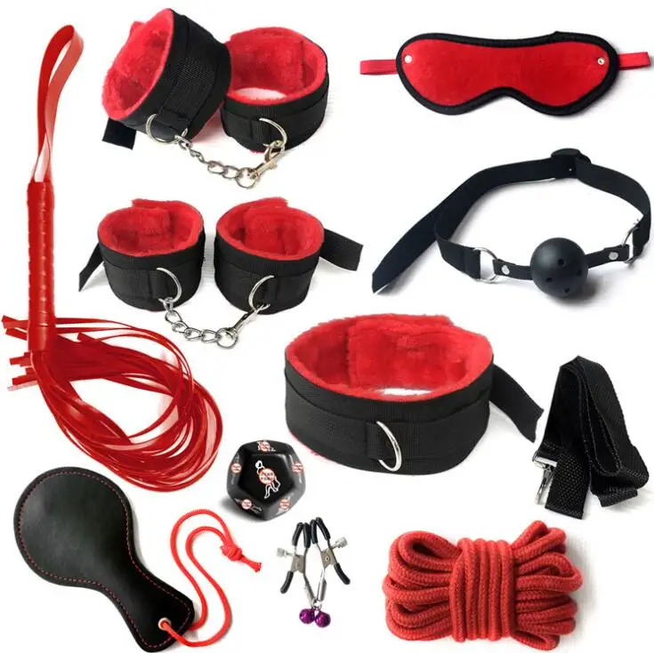 New Design China 10 Pieces/Set Leather SM Sex Bondage Restraints For Adult Game