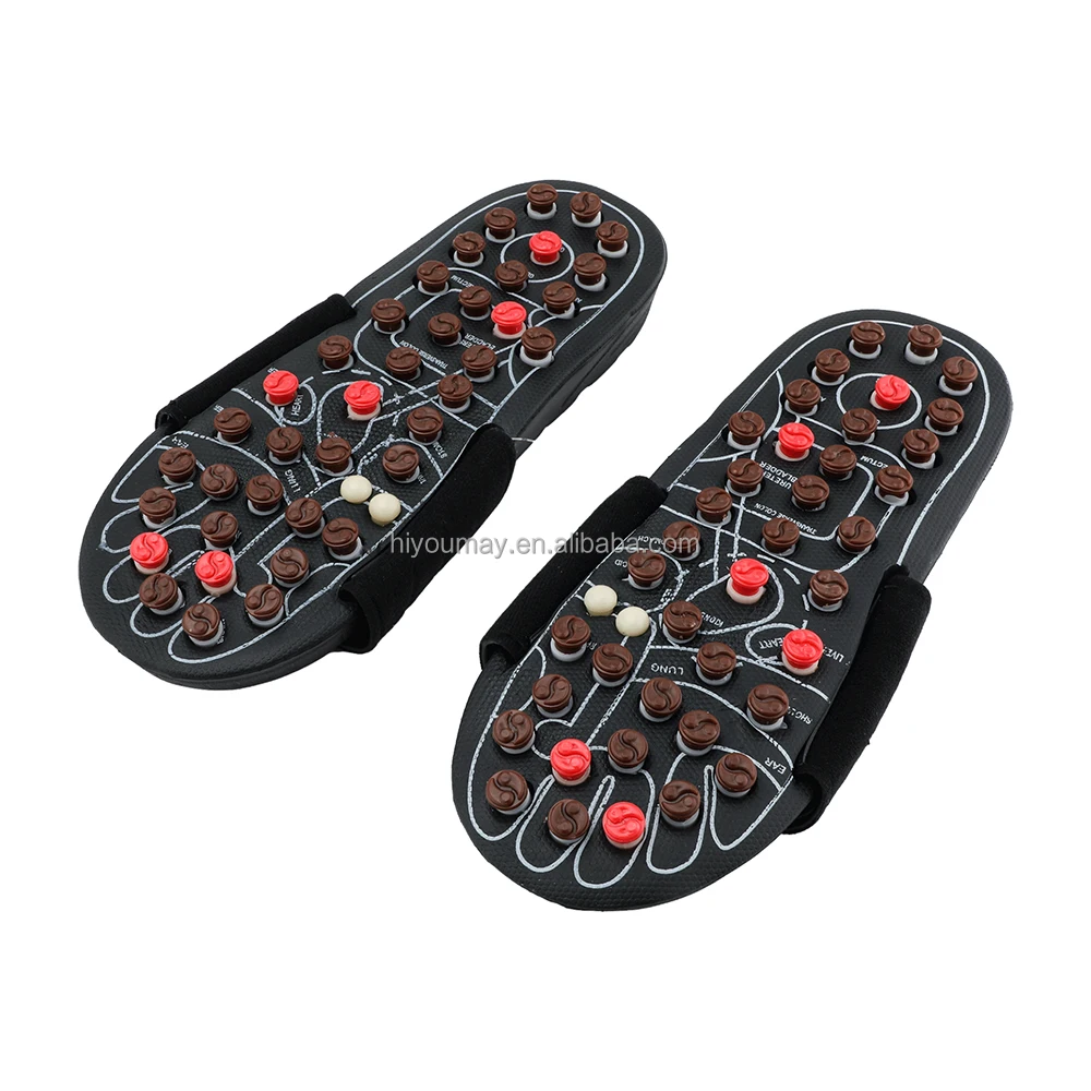 Healthy Tourmaline Stone Foot Acupoints Massage Nodes Simulated Human Finger Pressure Foot Massage Slipper