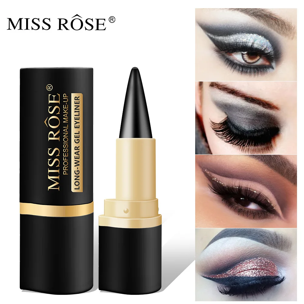 020MA1 MISS ROSE makeup black organic gel eyeliner pencil Waterproof cruelty free gel eyeliners pencil long lasting eyeliner gel